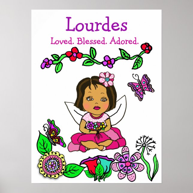 Personalized Loved, Blessed and Adored Fairy Poster (Front)