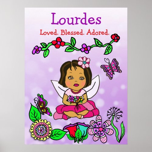 Personalized Loved Blessed and Adored Fairy Poster