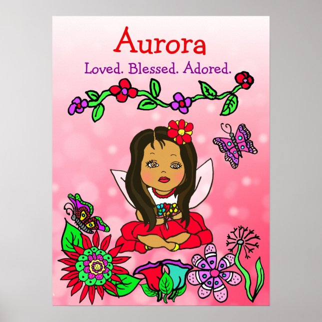 Personalized Loved, Blessed and Adored Fairy Poster (Front)