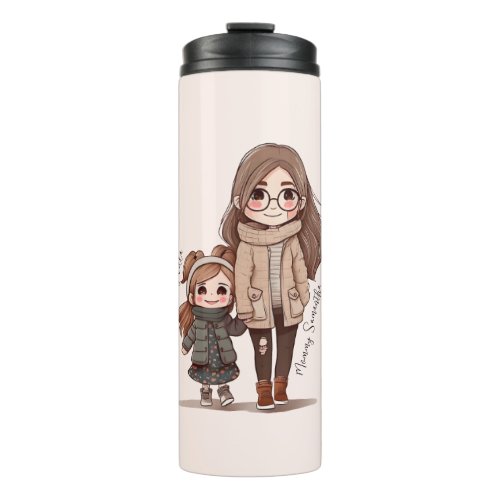 Personalized Lovely Mother and Daughter Thermal Tumbler