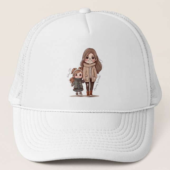 Personalized Lovely Mother and Daughter Trucker Hat (Front)