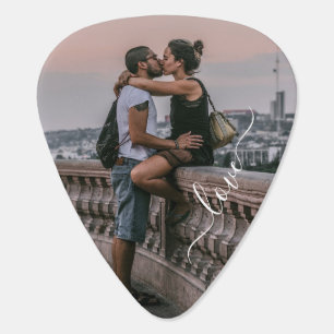Personalized Lovers Couple Picture Love Text Guitar Pick