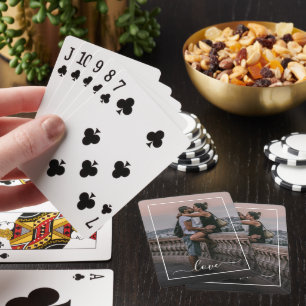 Personalized Lovers Couple Picture Love Text Poker Cards