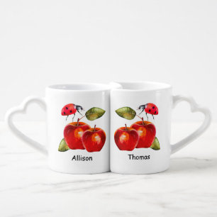 Personalized lovers mug set with name of couple