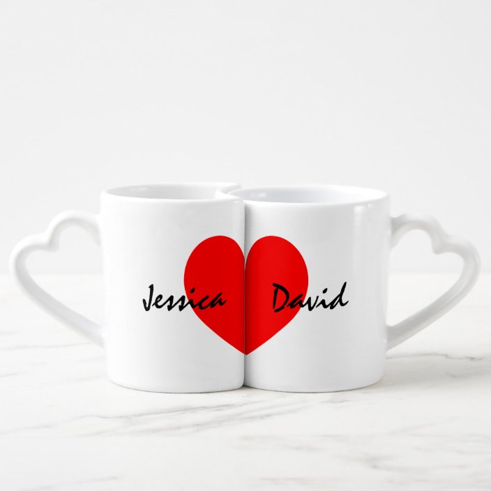 Personalized Lovers Mug Set With Name Of Couple 0698