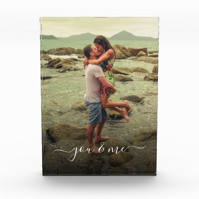 Personalized Lovers Photo And Simple Love Quote Block (Front)