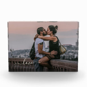 Personalized Lovers Photo And Simple Love Quote Block