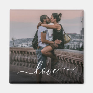Personalized Lovers Photo And Simple Love Quote Magnet