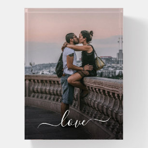 Personalized Lovers Photo And Simple Love Quote Paperweight