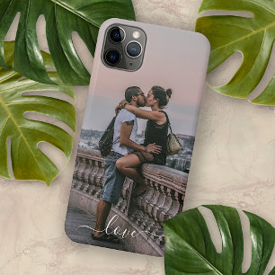 Personalized Lovers Picture And Simple Love Quote iPhone 11 Pro Max Case