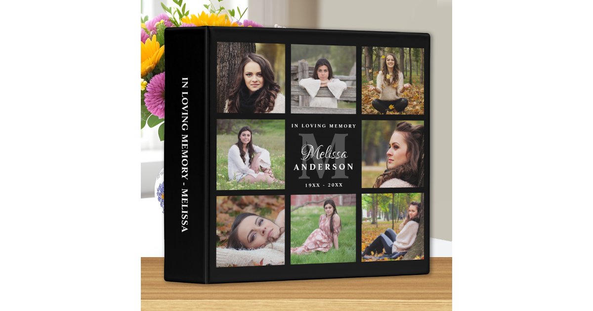 Personalized Loving Memory Memorial 8 Photo Album 3 Ring Binder | Zazzle