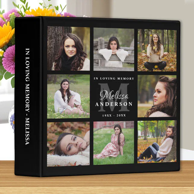 Personalized Loving Memory Memorial 8 Photo Album 3 Ring Binder | Zazzle