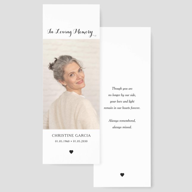 Personalized Loving Memory Photo Memorial Bookmark (Front & Back)