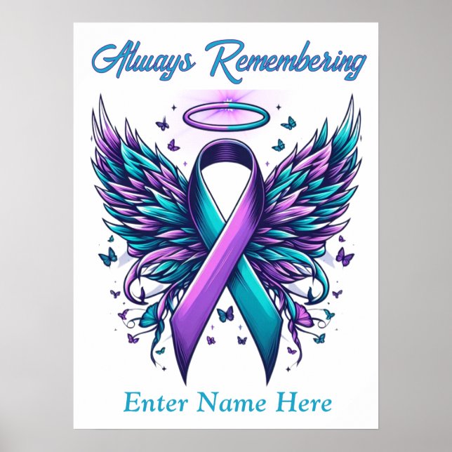 Personalized Loving Memory Suicide Loss Awareness  Poster (Front)