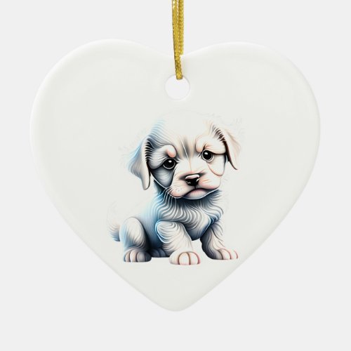 Personalized  Lwchen Puppy Ceramic Ornament