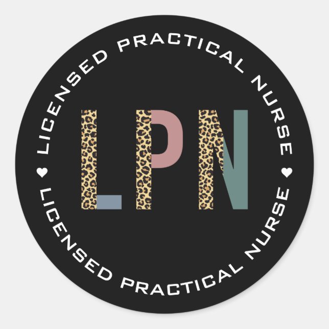 Personalized LPN Licensed Practical Nurse Classic Round Sticker (Front)