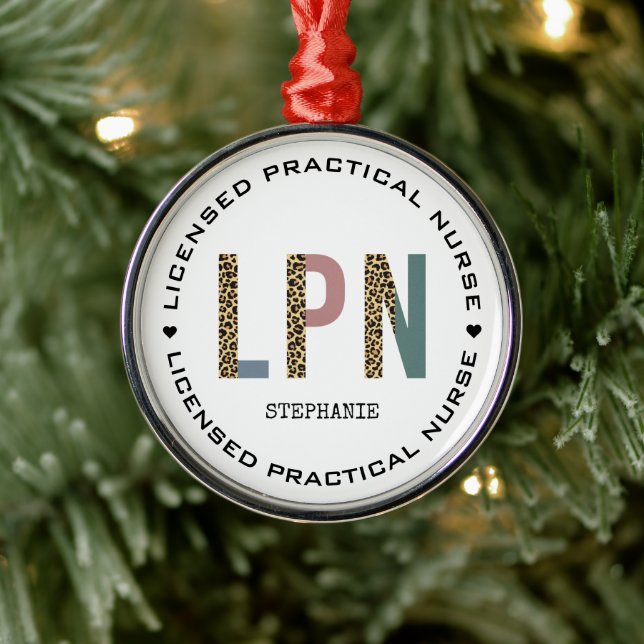 Personalized LPN Licensed Practical Nurse  Metal Ornament (Tree)
