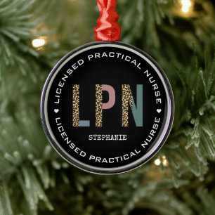 Personalized LPN Licensed Practical Nurse Metal Ornament
