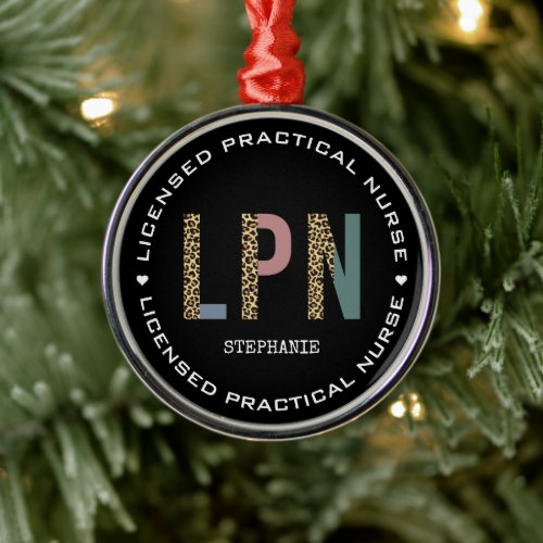 Personalized LPN Licensed Practical Nurse Metal Ornament