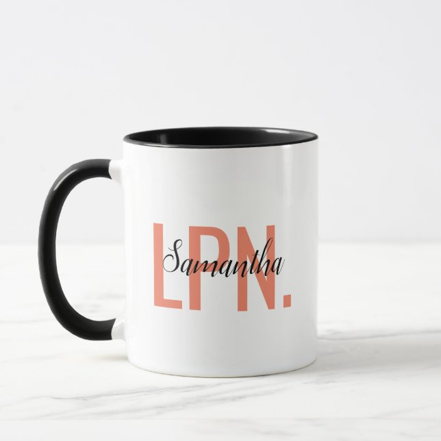 Personalized LPN Licensed Practical Nurse Xmas Mug (Left)