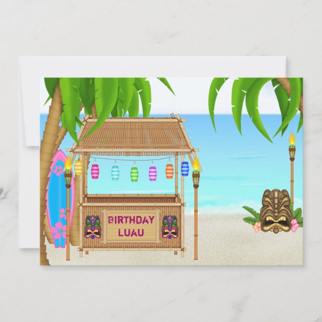 Personalized Luau Birthday Invitation (Front)