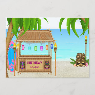 Personalized Luau Birthday Invitation