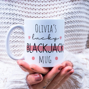 Personalized Lucky Blackjack Mug