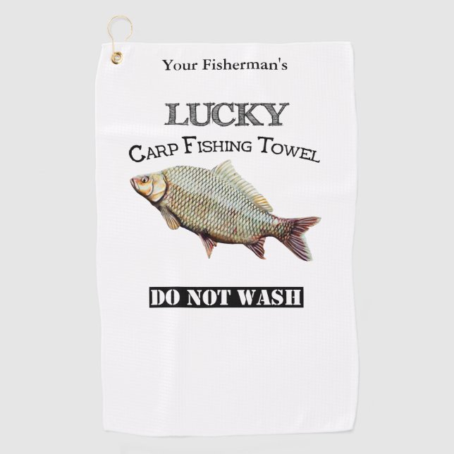 Personalized Lucky Carp Fishing Towel (Front)