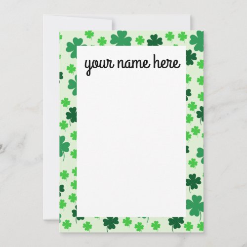 Personalized Lucky Clover Notecards