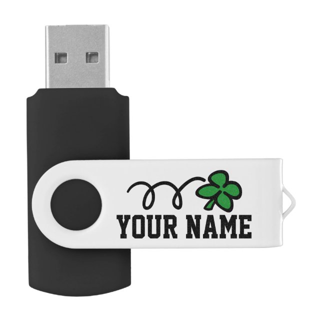 Personalized lucky clover USB pen flash drive (Opened)