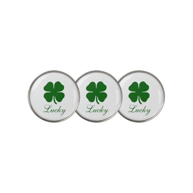 Personalized Lucky Green Clover Golf Ball Marker (3 Up)