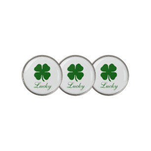 Personalized Lucky Green Clover Golf Ball Marker