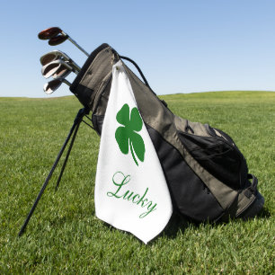 Personalized Lucky Green Clover Golf Towel