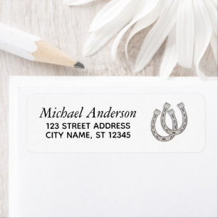 Personalized Lucky Horse Shoe Return Address       Label