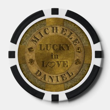 Personalized Lucky In Love Las Vegas Poker Chips by KitzmanDesignStudio at Zazzle