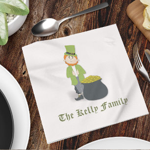 Personalized Lucky Leprechaun Custom Napkins