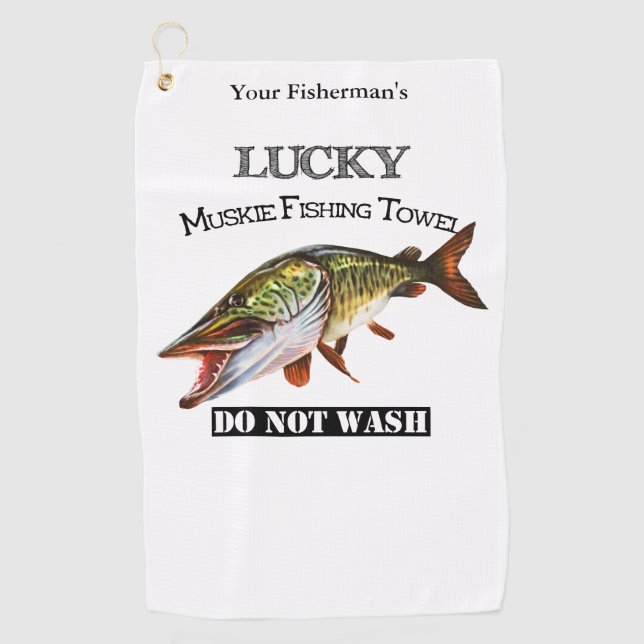 Personalized Lucky Muskie Fishing Towel (Front)