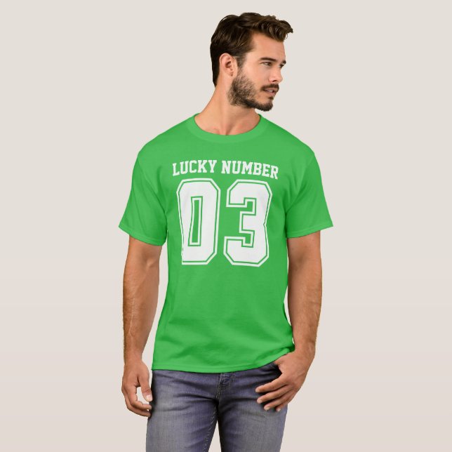 Personalized Lucky Number THREE T-Shirt (Front Full)