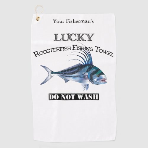 Personalized Lucky Roosterfish Fishing Towel