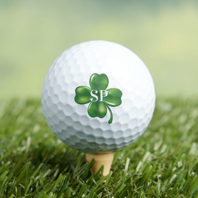 Personalized Lucky Shamrock 4 Leaf Clover Golf Balls (Insitu Tee)