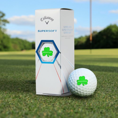 Personalized Lucky Shamrock Golf Balls