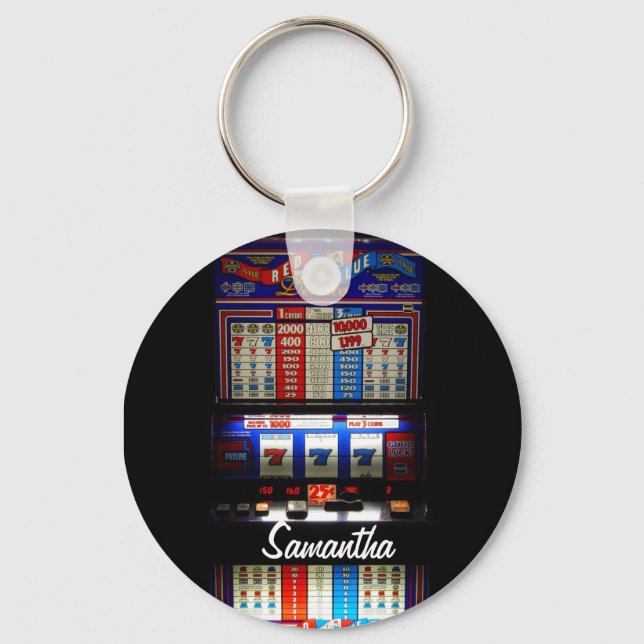 Personalized Lucky Slot Machine Keychain (Front)