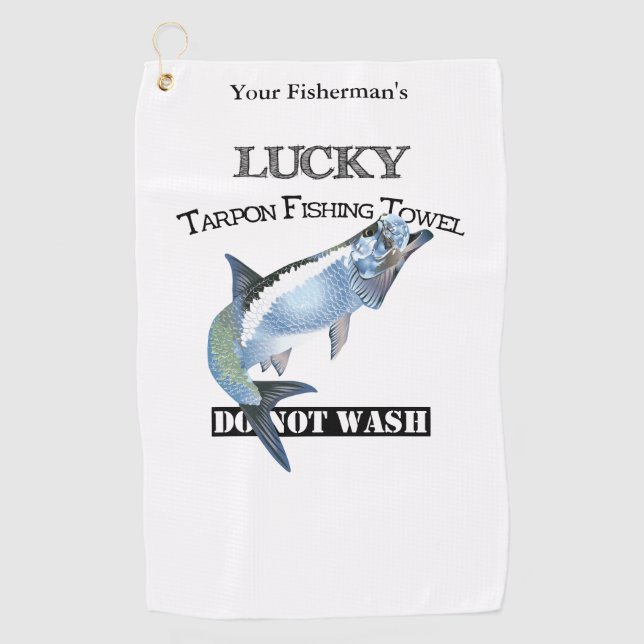 Personalized Lucky Tarpon Fishing Towel (Front)
