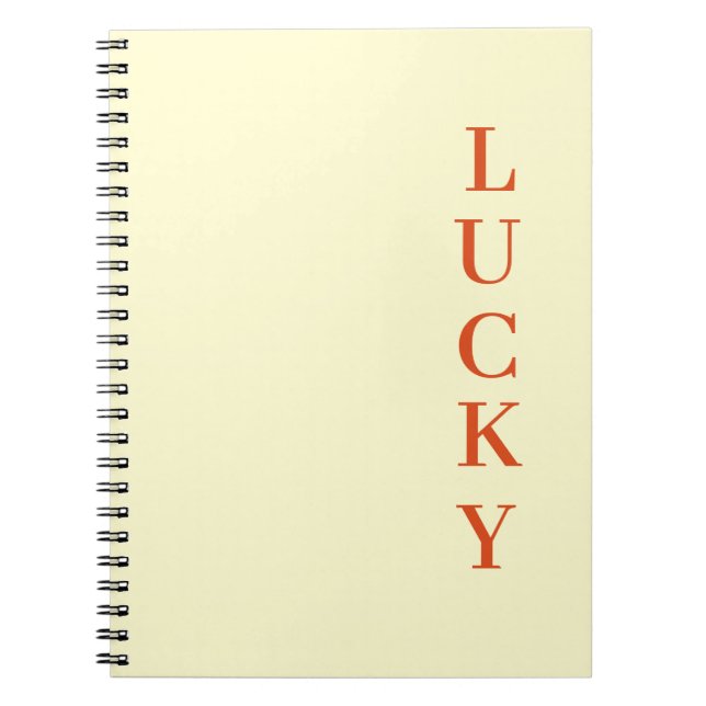 Personalized LUCKY Typography text  Notebook (Front)