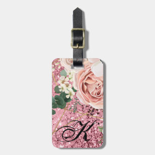 Personalized Luggage Tag Geometric Garden Rose