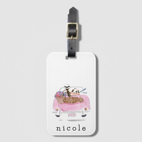 Personalized Luggage Tag Girly Preppy 