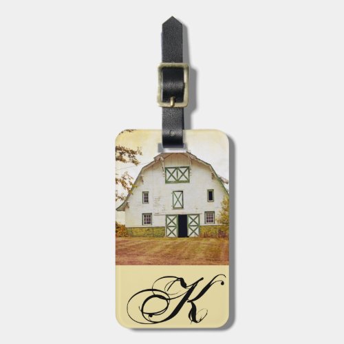 Personalized Luggage Tag Sunset Barn Country Rusti