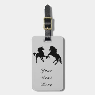 Personalized Luggage Tag with Horses Choose Colors