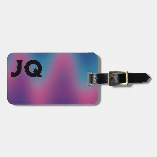 Personalized luggage tag with initals (Front Horizontal)