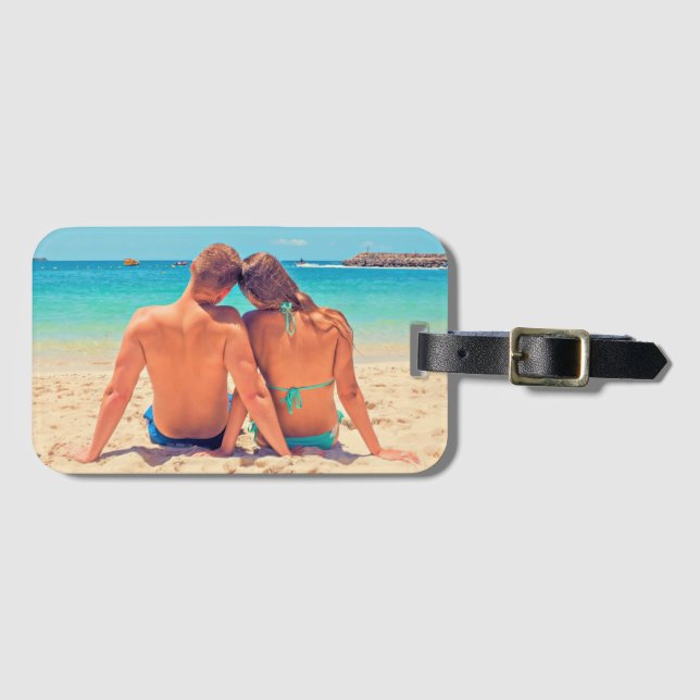 Personalized Luggage Tag Your Photo Custom Text (Front Horizontal)